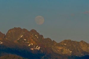 Full moon rising over the Seven Devils Mts.