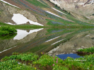 Lake reflection, vanishing point, Eagle Cap Wilderness